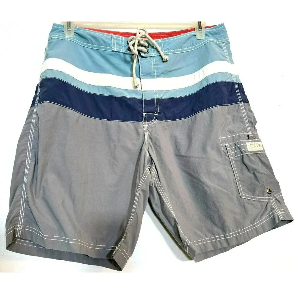 J. Crew Men's Size 35 Nylon Swim Trunks with Drawstring & Pocket